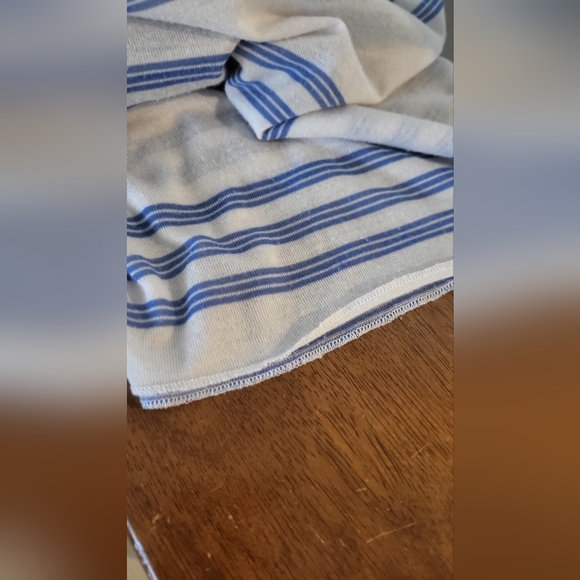 Blue and White Striped Scarf - Picture 5 of 5
